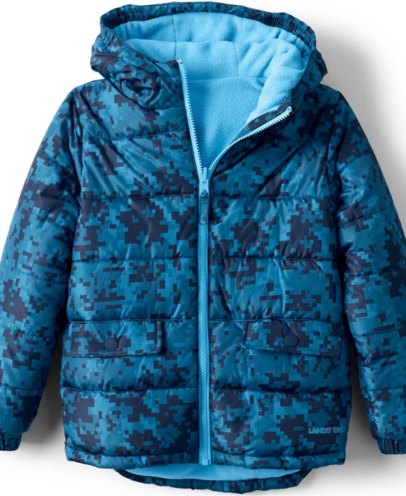 Boys Reversible Fleece Puffer Hooded Jacket