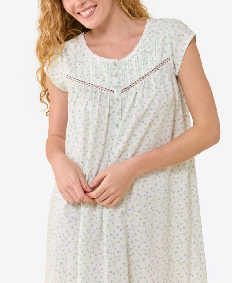 Women's Cap-Sleeve Jersey Knit Short Nightgown
