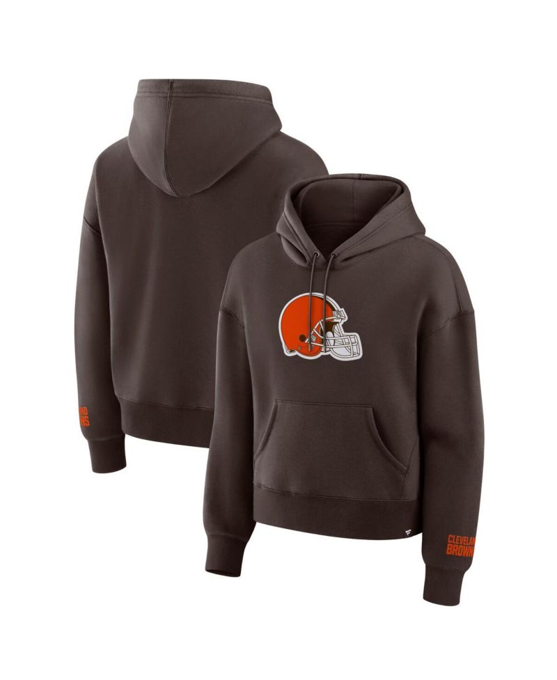 Women's Brown Cleveland Browns Legacy Fleece Pullover Hoodie