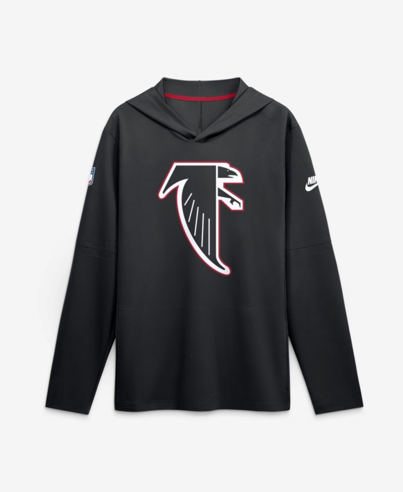 Men's Black Atlanta Falcons Sideline Dri-FIT Long Sleeve Hooded T-Shirt