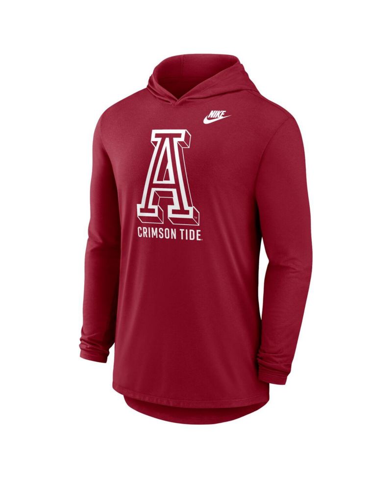Men's Crimson Alabama Crimson Tide Legacy Tri-Blend Dri-FIT Long Sleeve Hoodie T-Shirt