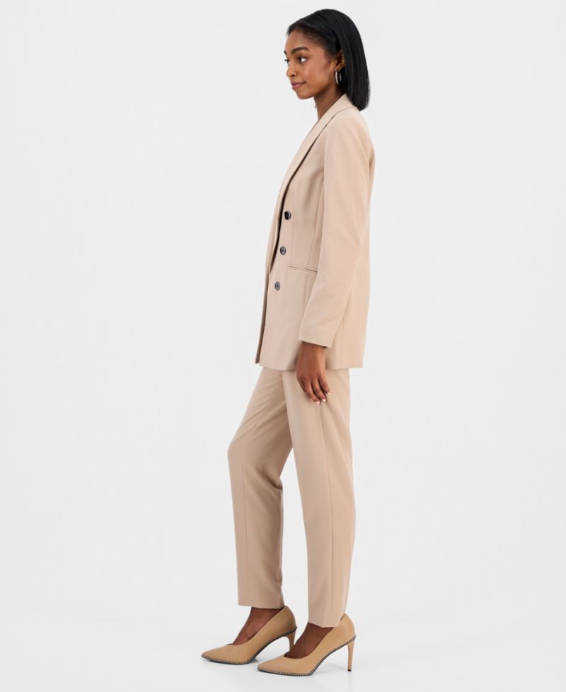 Women's Bi-Stretch Faux Double-Breasted Boyfriend Jacket, Scoop-Neck Camisole & Bi-Stretch Straight-Leg Dress Pants