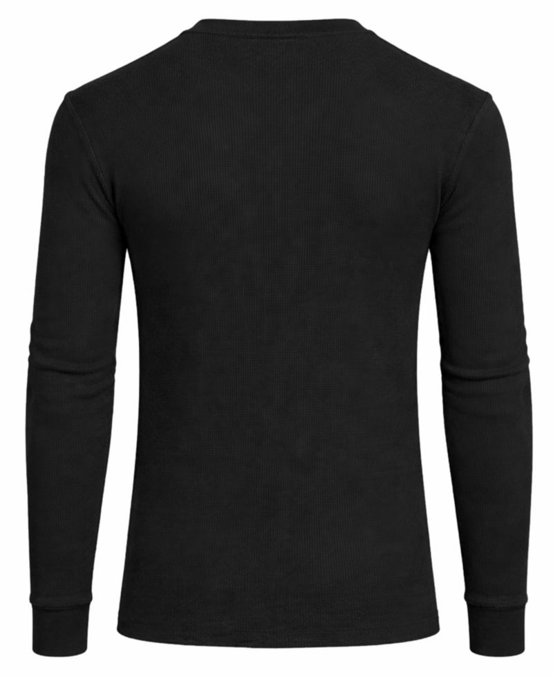 Men's Long-Sleeve Waffle-Knit V-Neck Thermal T-Shirt