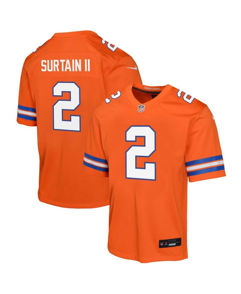 Big Boys and Girls Patrick Surtain II Denver Broncos Mile High Collection 1977 Throwback Game Jersey