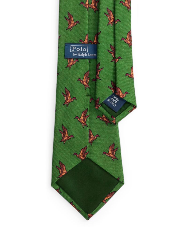 Men's Duck-Print Wool Challis Tie