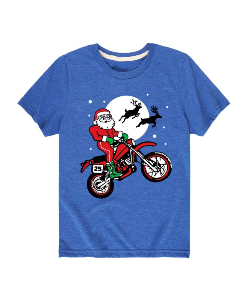 Big Boys Santa Motorcycle Graphic Tee