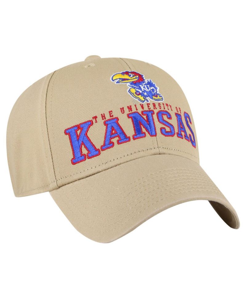 Men's Khaki Kansas Jayhawks Powell MVP Adjustable Hat