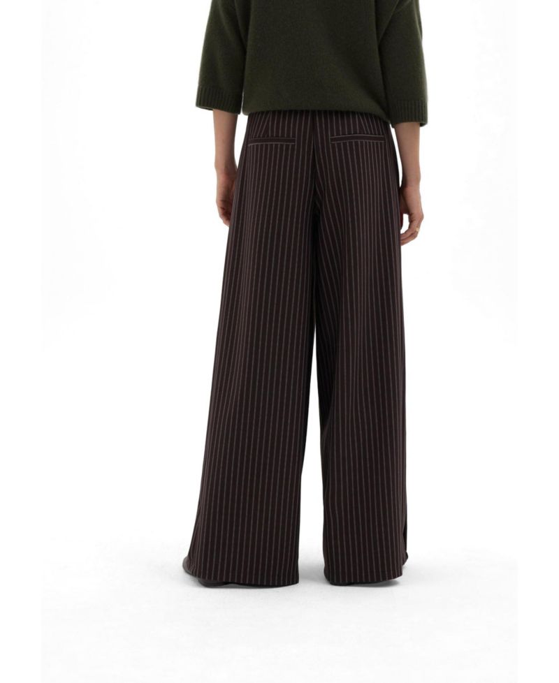 Women's Revyn Pinstripe Wide-Leg Pull-On Trousers