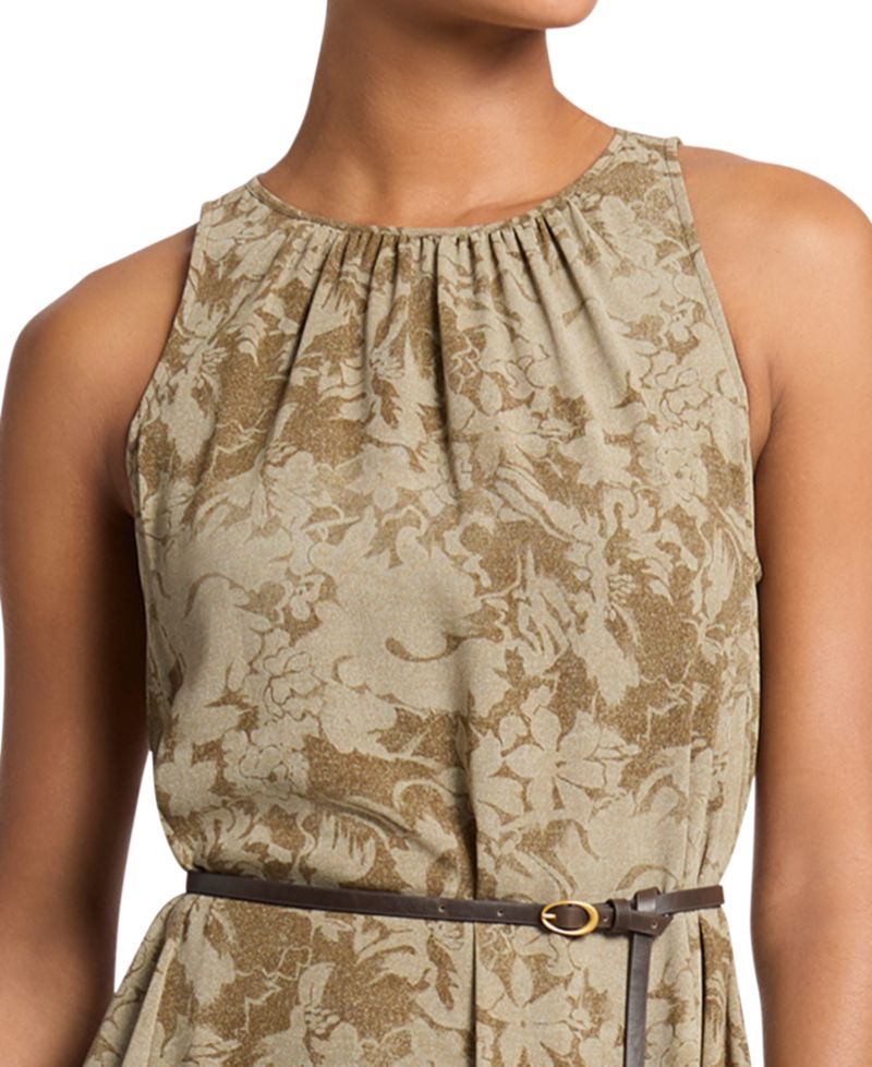 Women's High-Low Floral-Print Ruffled Hem Midi Dress