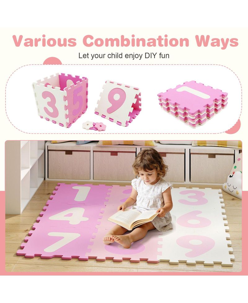 Interlocking Foam Puzzle Floor Mat, 9-Piece Set