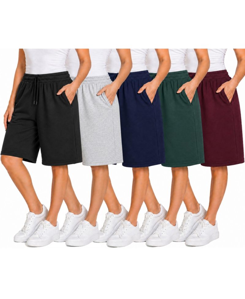 Women's Loose Fit Cotton Blend Lounge Shorts- 5-Pack