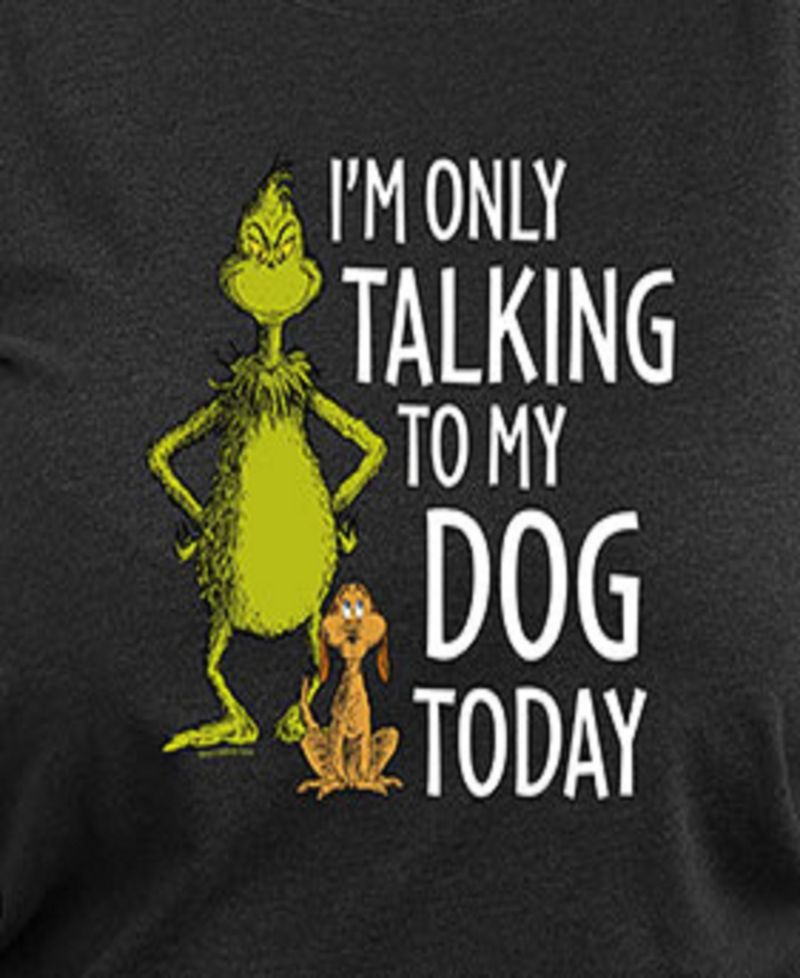 Plus Size Grinch Only Talking to My Dog Graphic Pullover Top