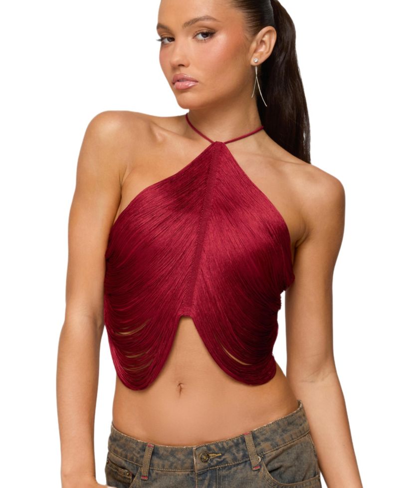 Women's Hara Fringed Crisscross Backless Top