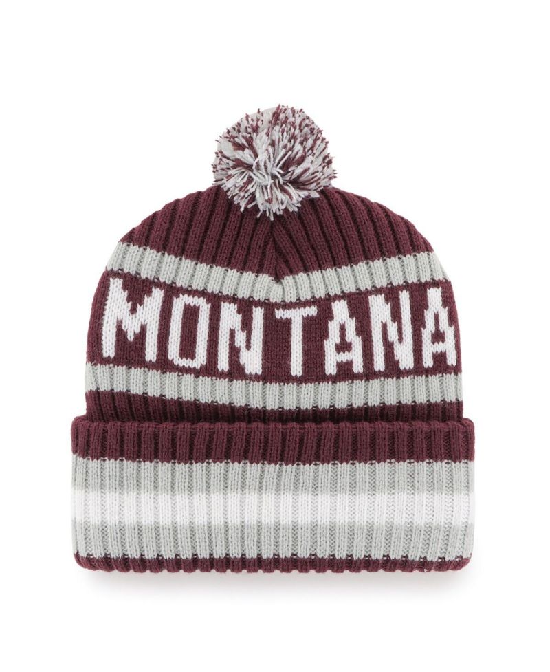 Men's Maroon Montana Grizzlies Bering Cuffed Knit Hat with Pom