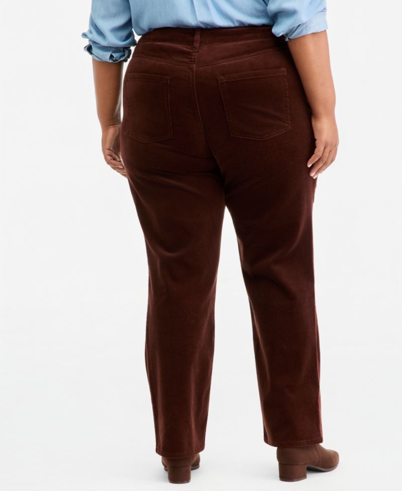 Plus Size Corduroy High-Rise Straight-Leg Jeans, Macy's Exclusive