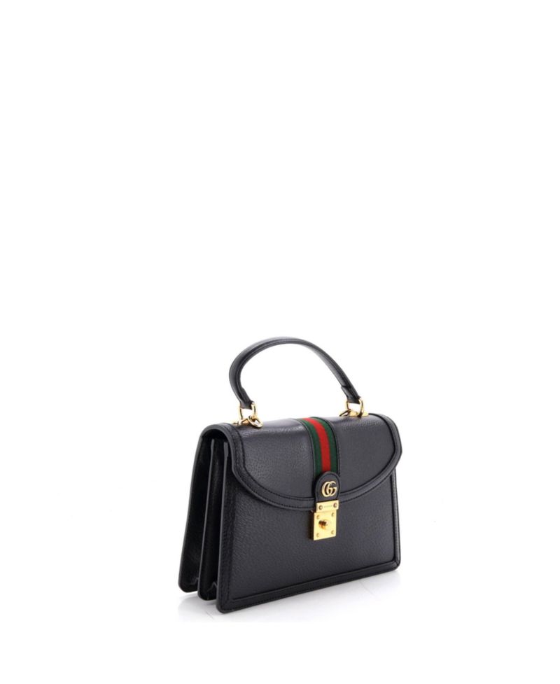 Small Ophidia Flap Top Handle Bag Leather