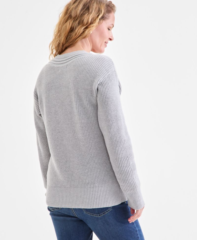 Women's V-Neck Long-Sleeve Sweater