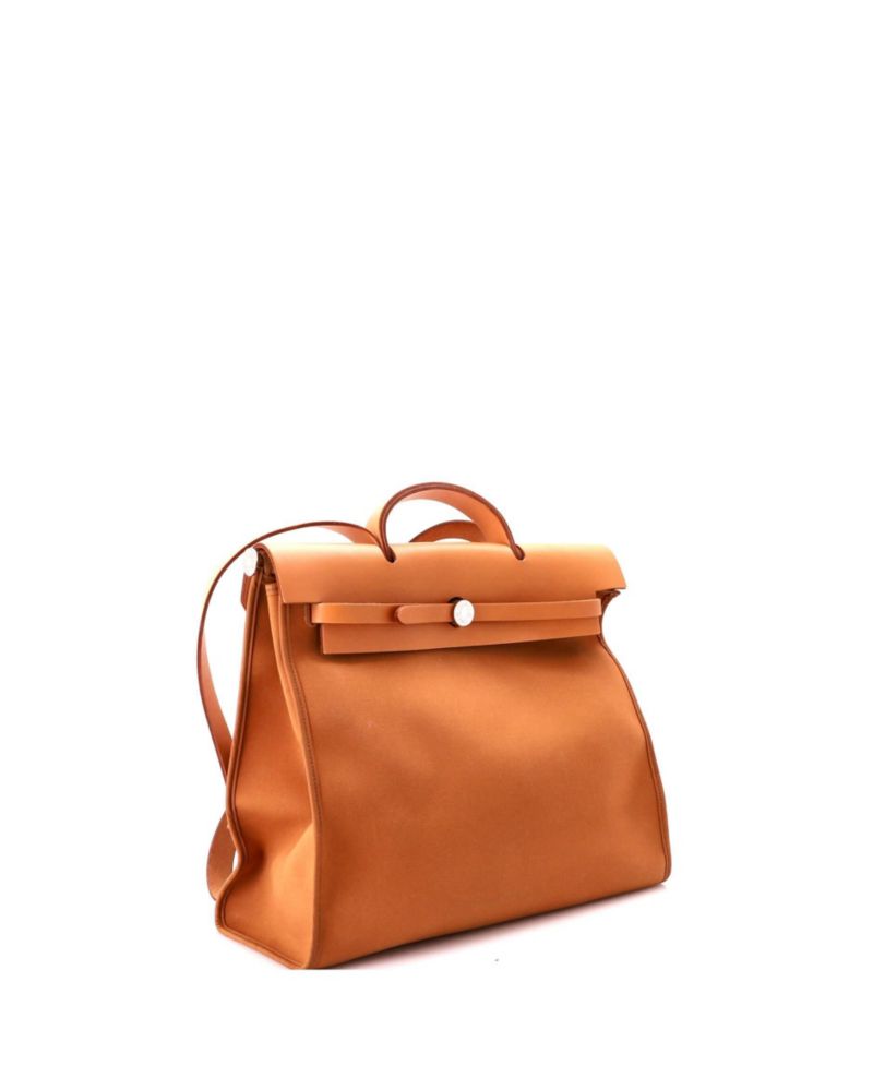 Herbag Zip Laptop-Compatible Leather and Canvas Shoulder Bag