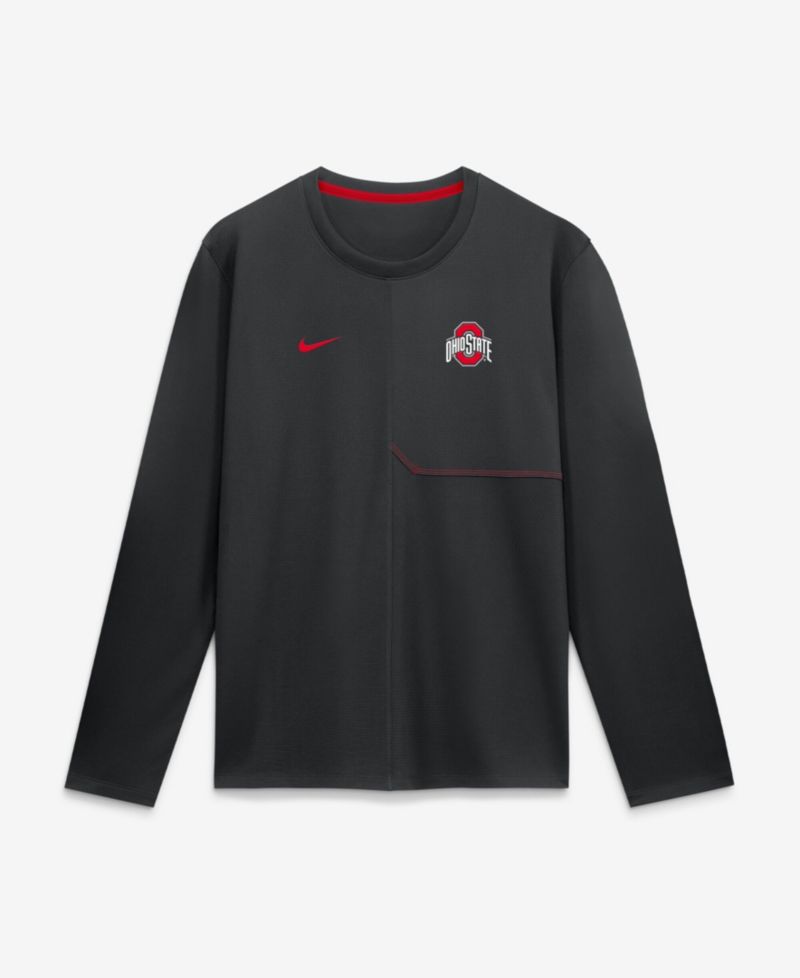 Men's Black Ohio State Buckeyes 2026 Sideline Coaches UV Dri-FIT Long Sleeve Shirt