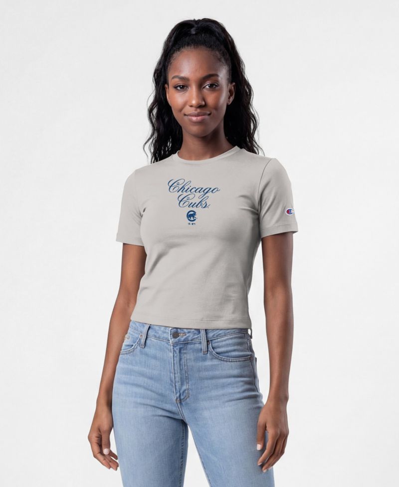 Women's Chicago Cubs Fitted Cropped T-Shirt