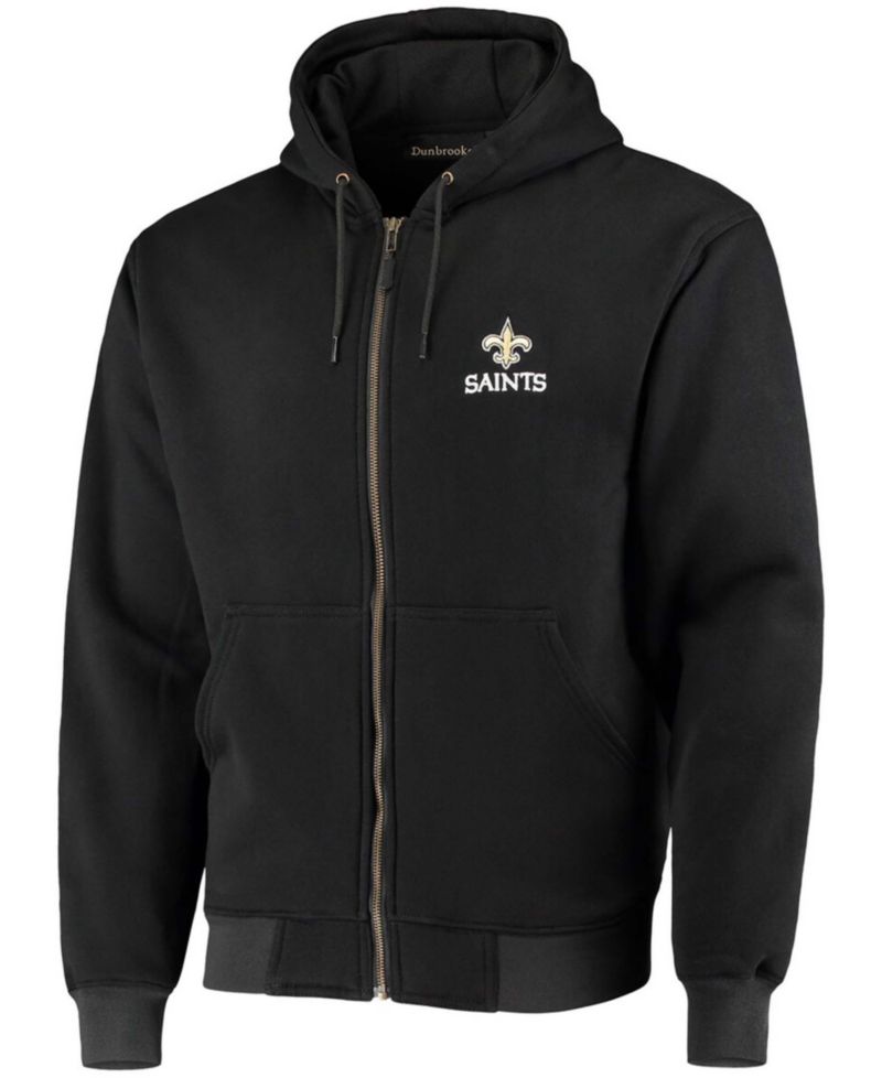 Men's Black New Orleans Saints Craftsman Thermal Lined Full-Zip Hoodie