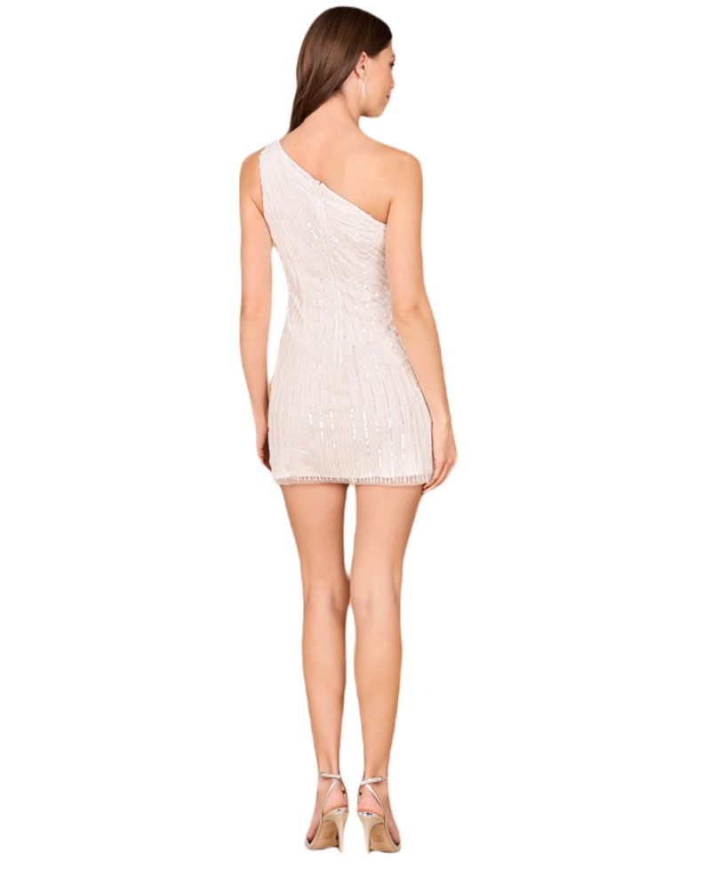One Shoulder Bridal Mini Dress