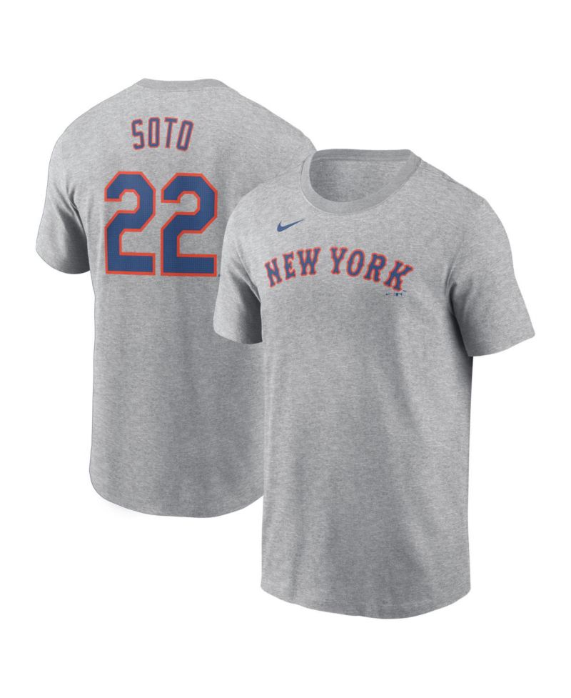 Men's Juan Soto Heather Gray New York Mets Fuse Name & Number T-Shirt