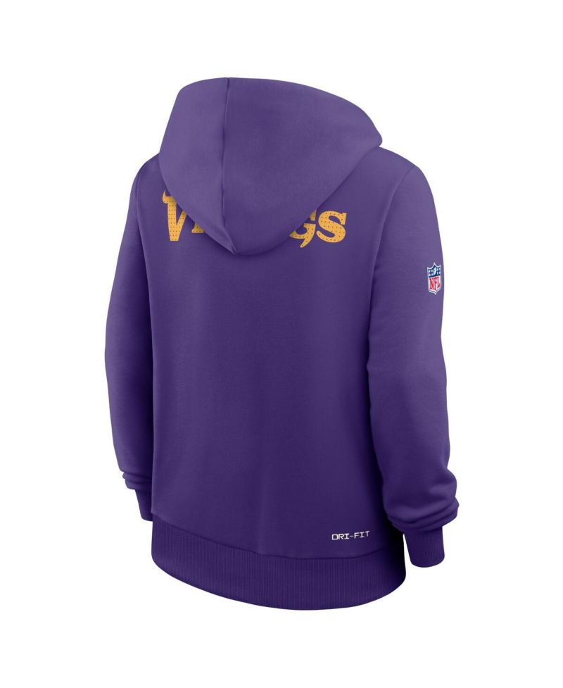 Women's Purple Minnesota Vikings Sideline Standard Issue Initial Home Dri-FIT Hoodie