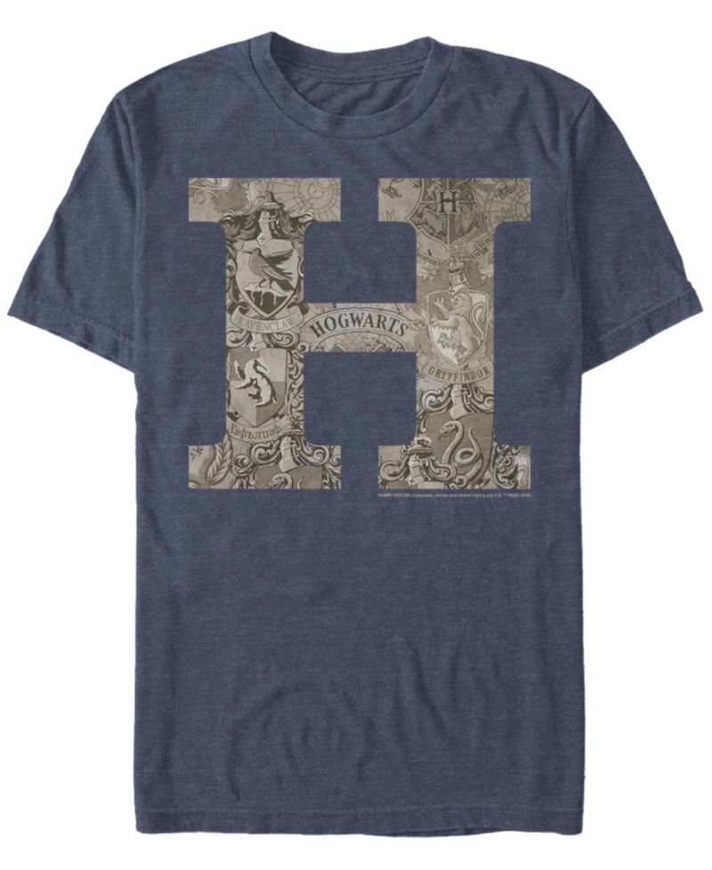 Men's Vintage-Like Hogwarts Short Sleeve Crew T-shirt