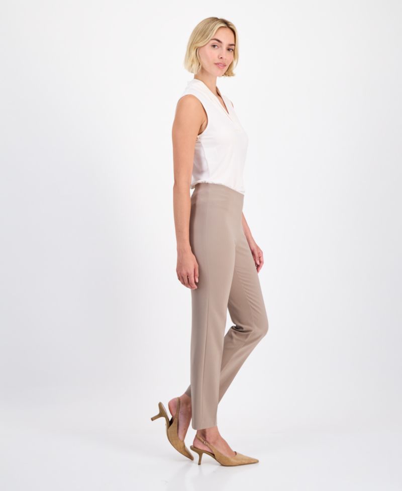Petite Pull-On Mid-Rise Slim Pants