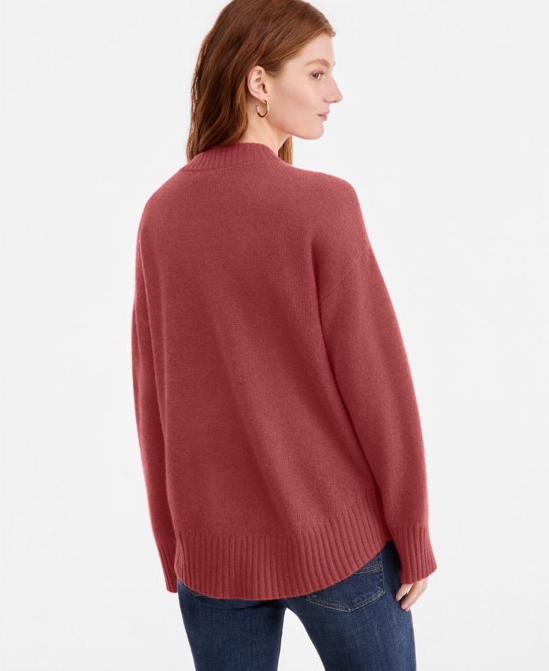 Petite 100% Cashmere Relaxed Crewneck Sweater