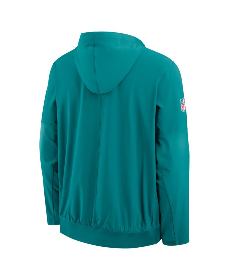 Men's Aqua Miami Dolphins Alt Anorak Half-Zip Hooded Jacket