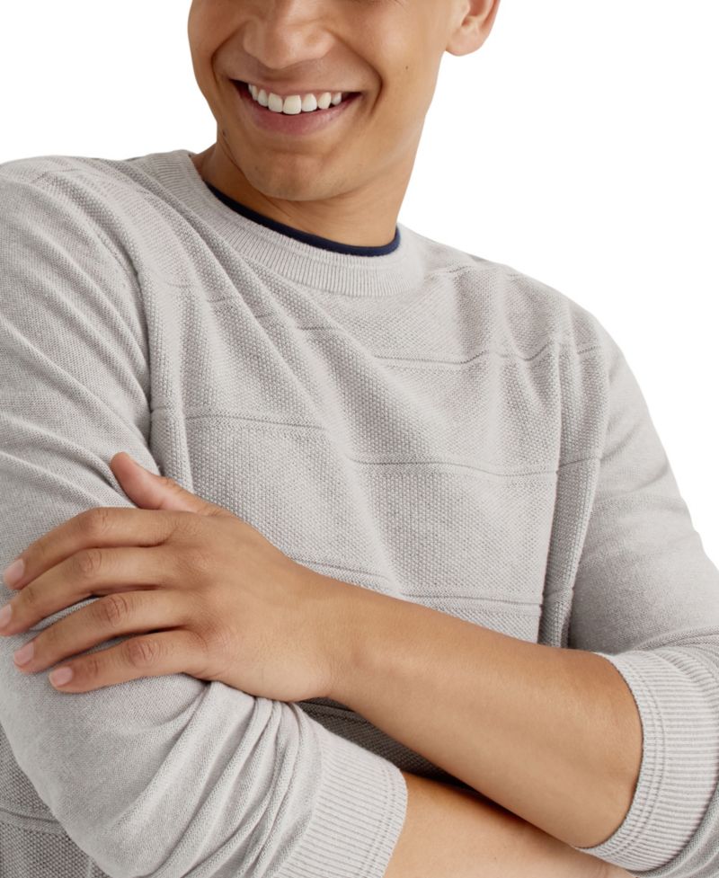Men's Classic-Fit Textured Crewneck Sweater