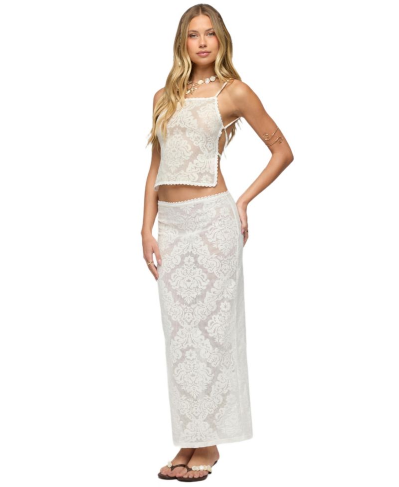 Women's Violette Sheer Lace Tie Back Top