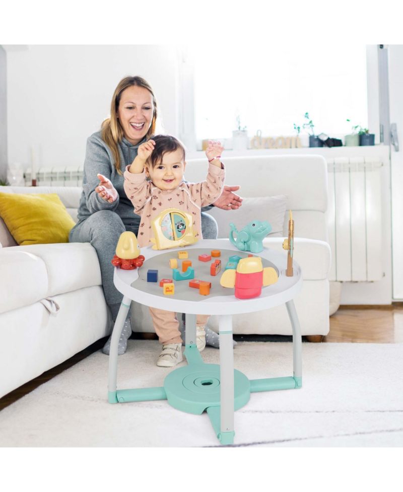 5-in-1 Baby Activity Center with Rotating Seat Removable Toys Lights