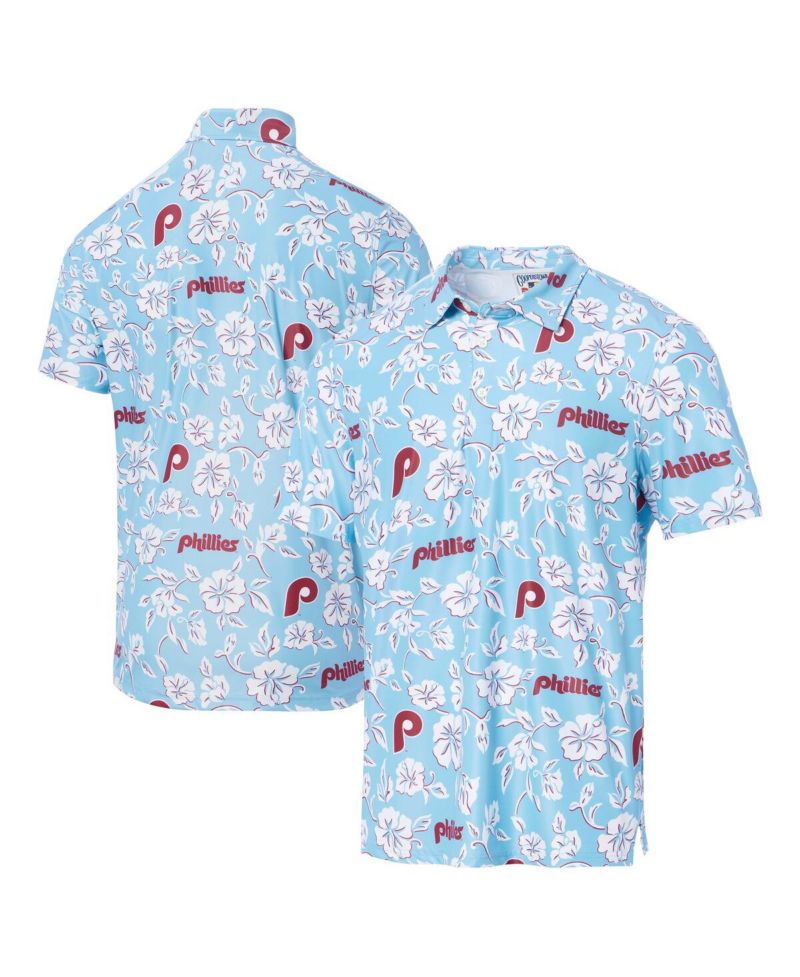 Men's Light Blue Philadelphia Phillies Cooperstown Collection Performance Polo Shirt