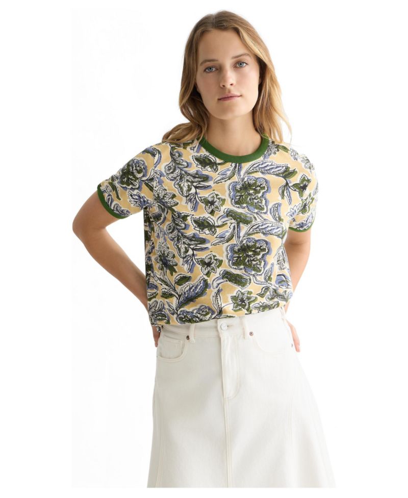 Women's Scotch and Soda Tops and Tees Printed Regular-Fit T-Shirt, Lucky Bandana Parsnip
