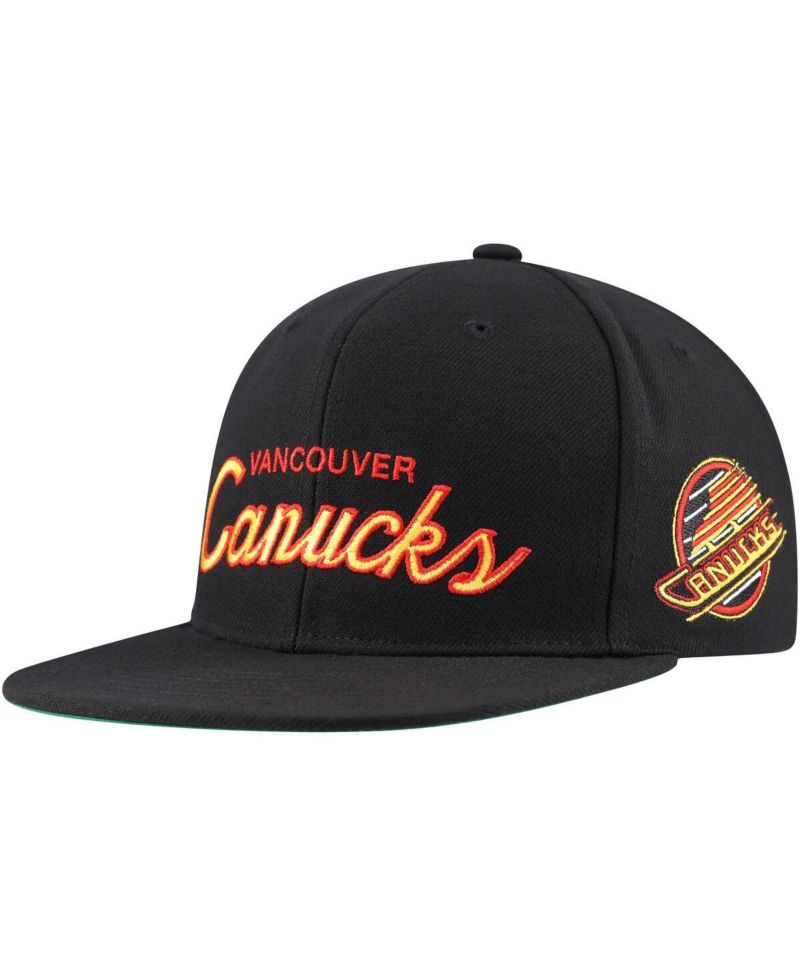 Men's Black Vancouver Canucks Core Team Script 2.0 Snapback Hat