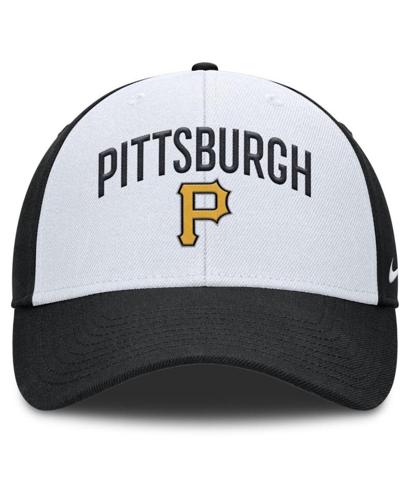 Men's White/Black Pittsburgh Pirates Club Performance Adjustable Hat