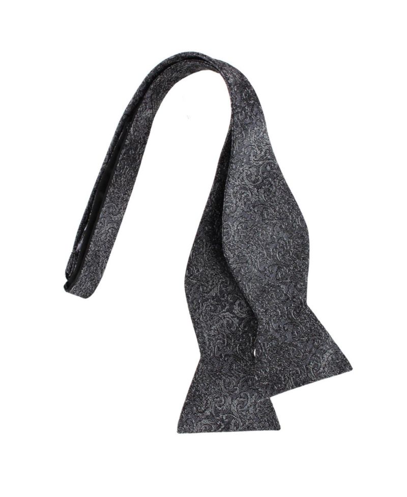 Men's Esteban Scrolling Vines Tone on Ton Patterned Silk Self Tie Bow Tie