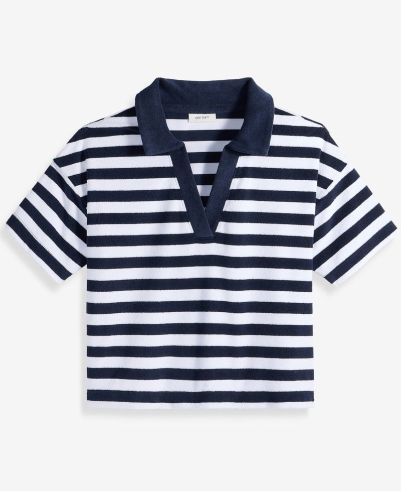 Women's Knit Terry Polo Top