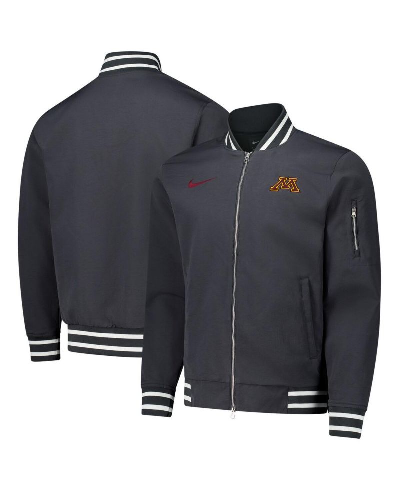 Men's Anthracite Minnesota Golden Gophers Full-Zip Bomber Jacket