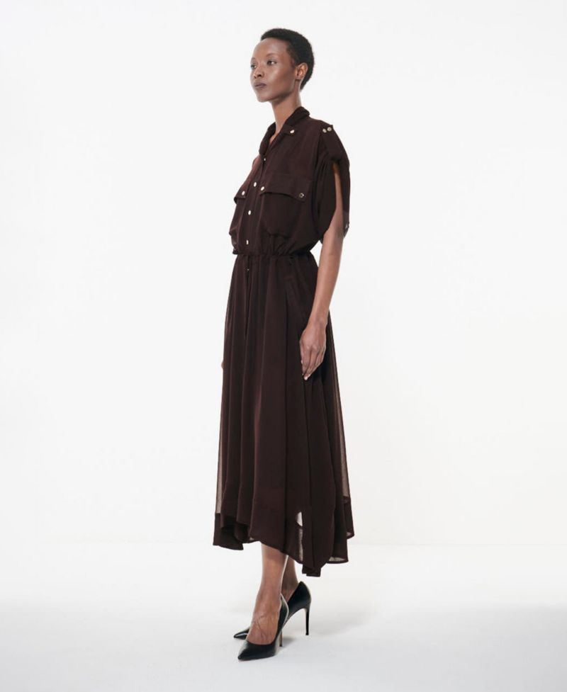 Women's Patch Pocket Drawcord Waist Dress