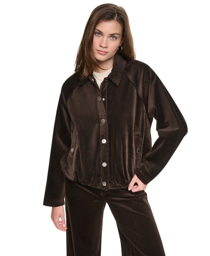 Petite Bubble-Hem Corduroy Jacket