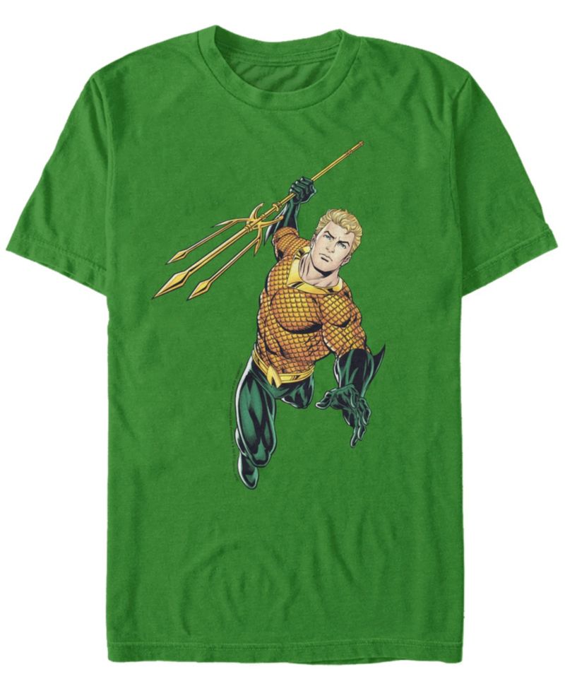 DC Men's Aquaman Trident Action Pose Short Sleeve T-Shirt