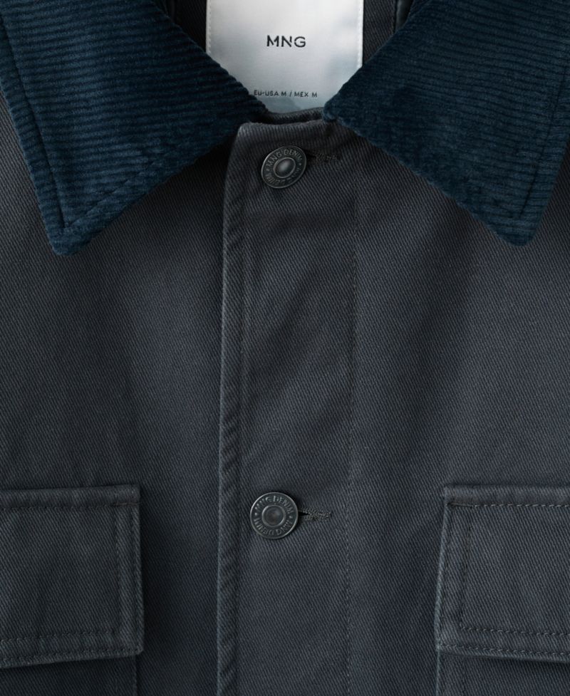 Men's Corduroy Collar Quilted Jacket