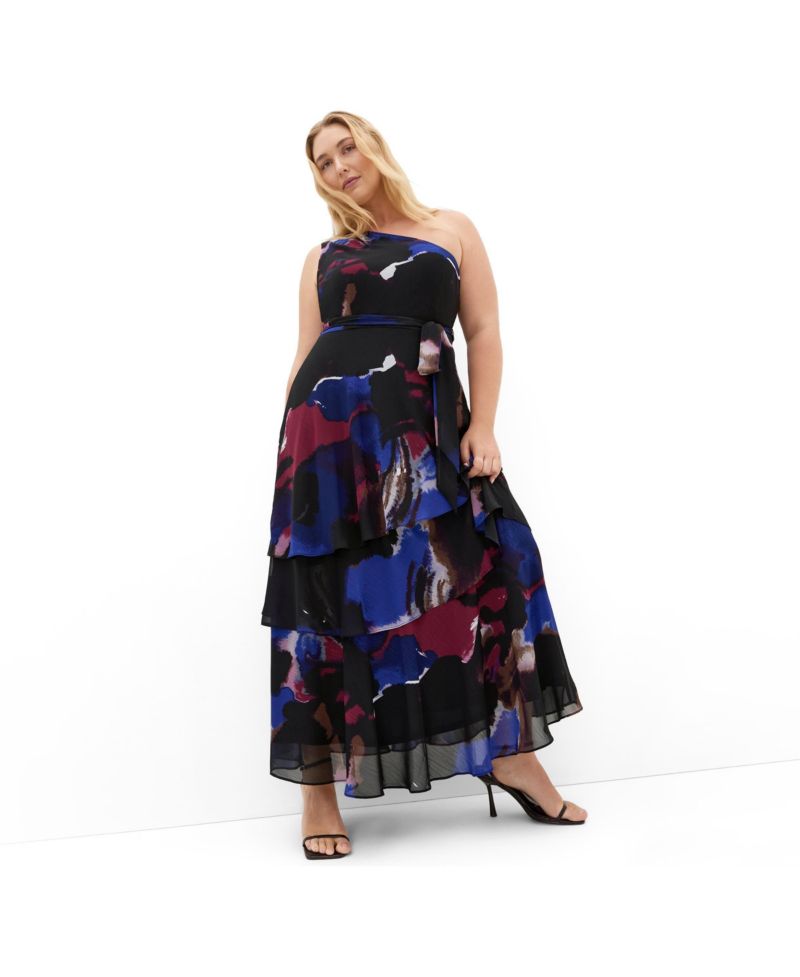 Women's Plus Size Rendezvous One Shoulder Maxi Dress