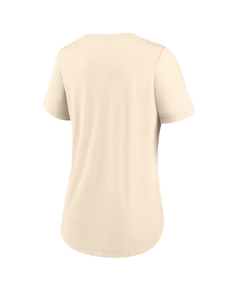 Women's Tan Clemson Tigers Script Logo Tri-Blend T-Shirt