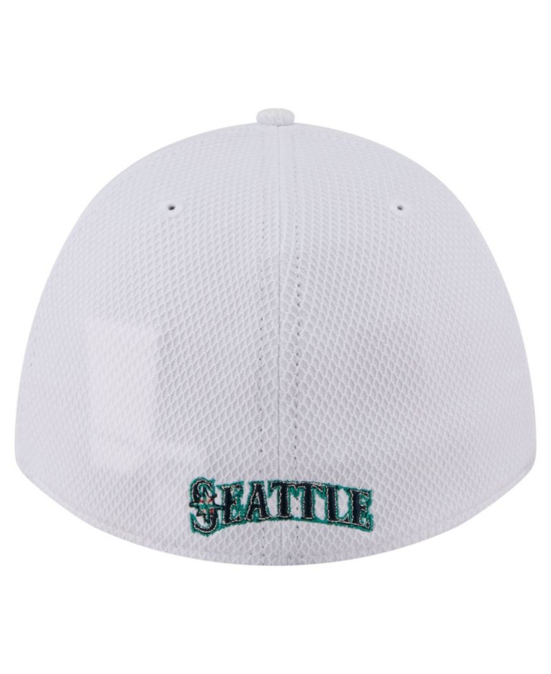 Men's White Seattle Mariners Cut n Sew 39THIRTY Flex Hat