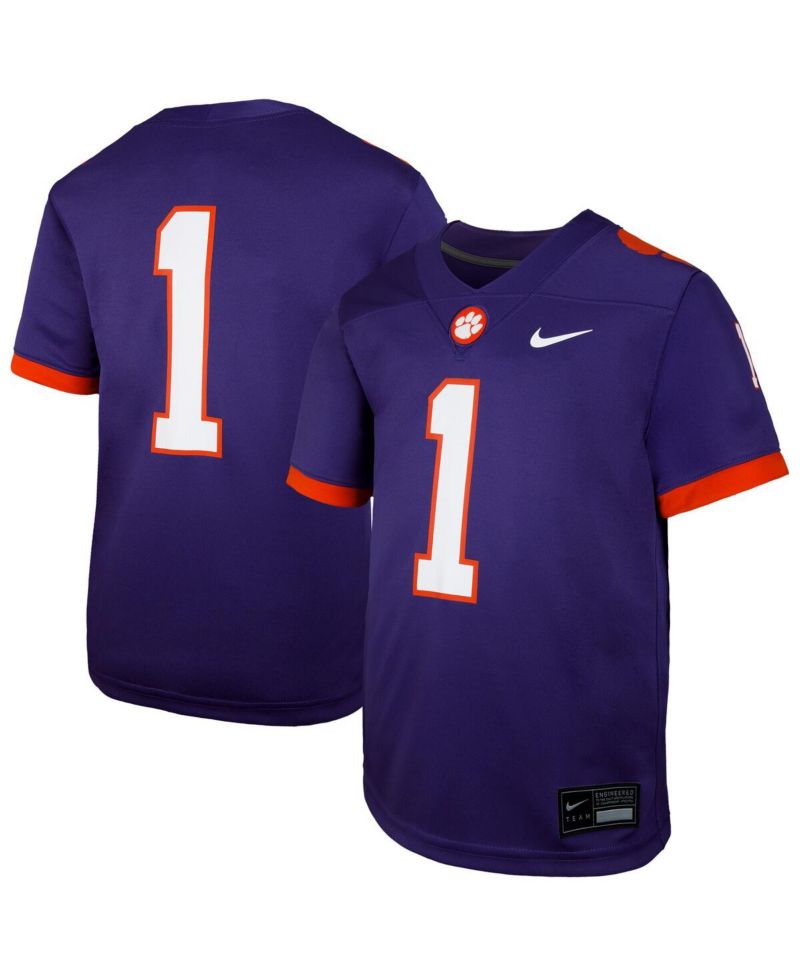 Big Boys and Girls 1 Purple Clemson Tigers Untouchable Replica Game Jersey